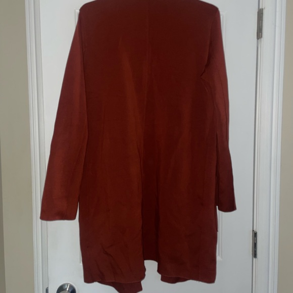 Carolina Belle Montreal Rust Orange  Long Cardigan Duster Sz Medium - Picture 5 of 5